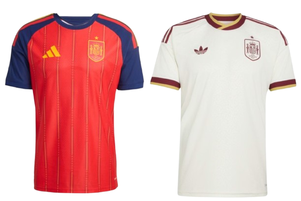 Thuisshirt en uitshirt van Spanje op het WK 2026