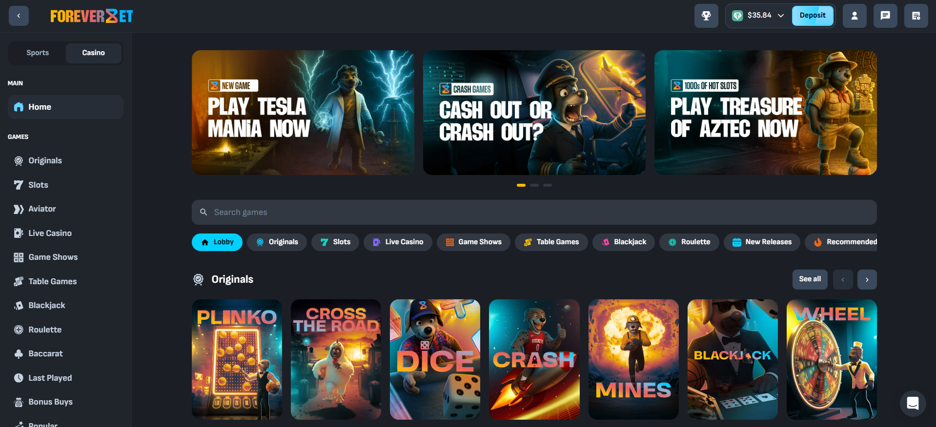 Select the Roulette category