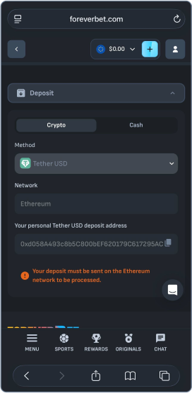 Find your ForeverBet Wallet Address