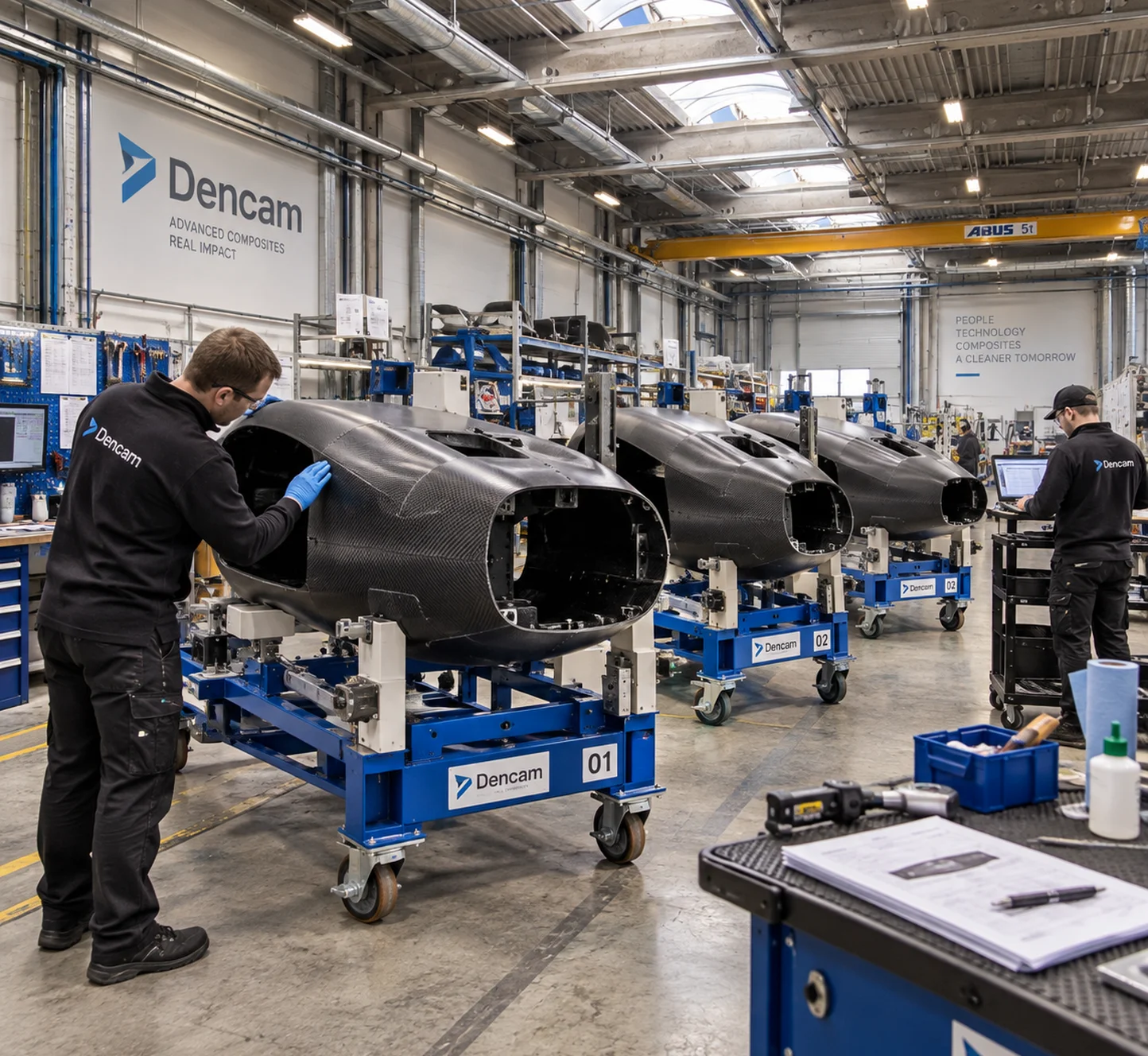 Composite parts in serial production at Dencam