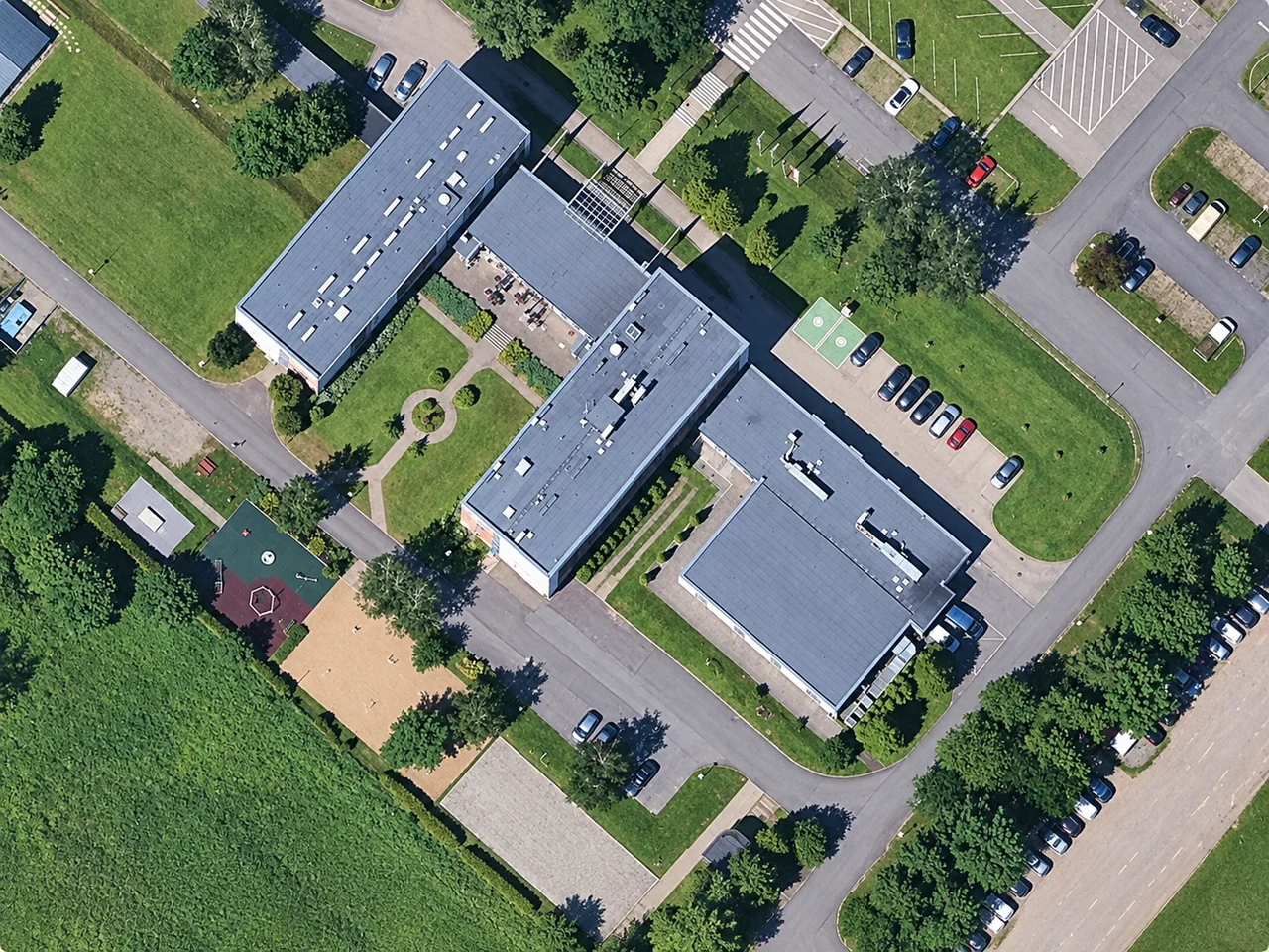 Aerial view of the Dencam Blade Services site