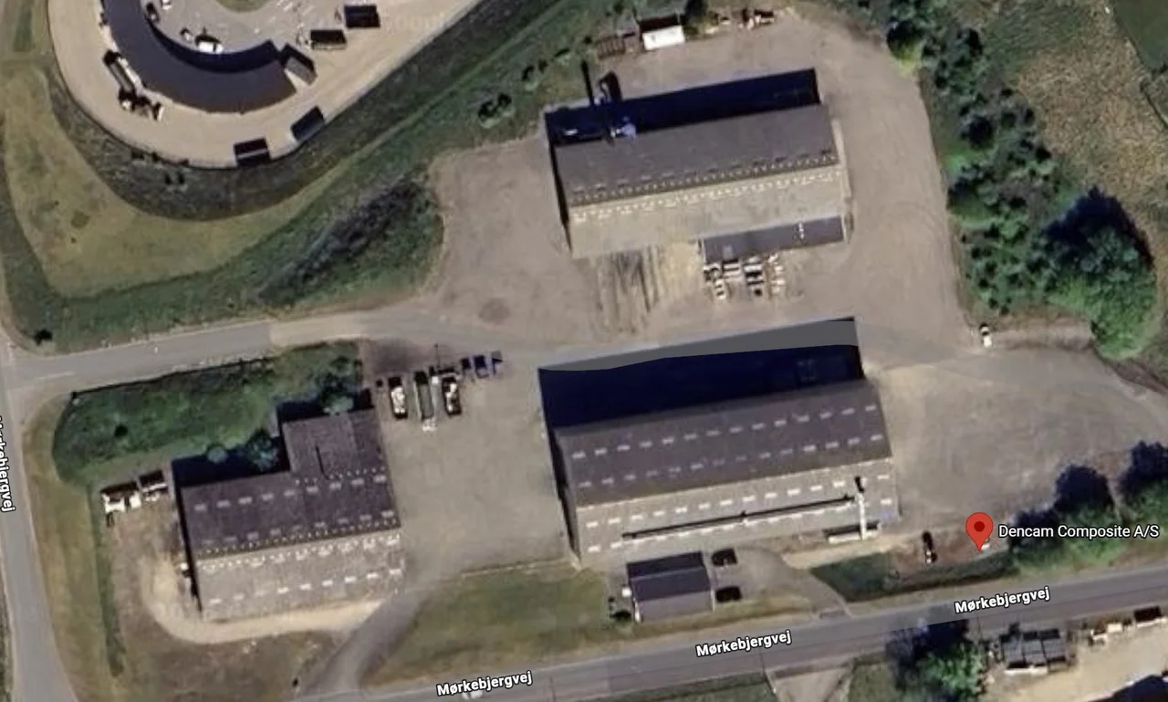 Aerial view of Dencam’s Fåborg facility