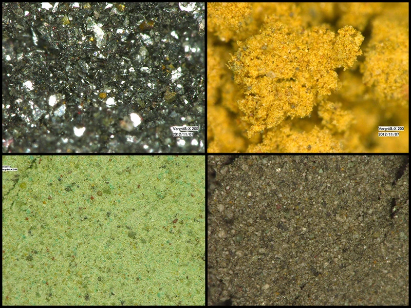 Die naturpigment Glimmer, Zitronenocker, Veronesergrün und Umbra natur, die Ihre Architektur verzaubern.