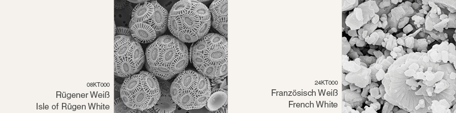 Zwei neue weiße Farben aus Kreide für elegante Interieurs