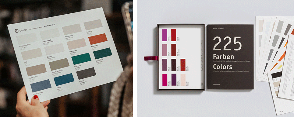 Farbkarte und Buch mit handgemachten Farben von ktCOLOR