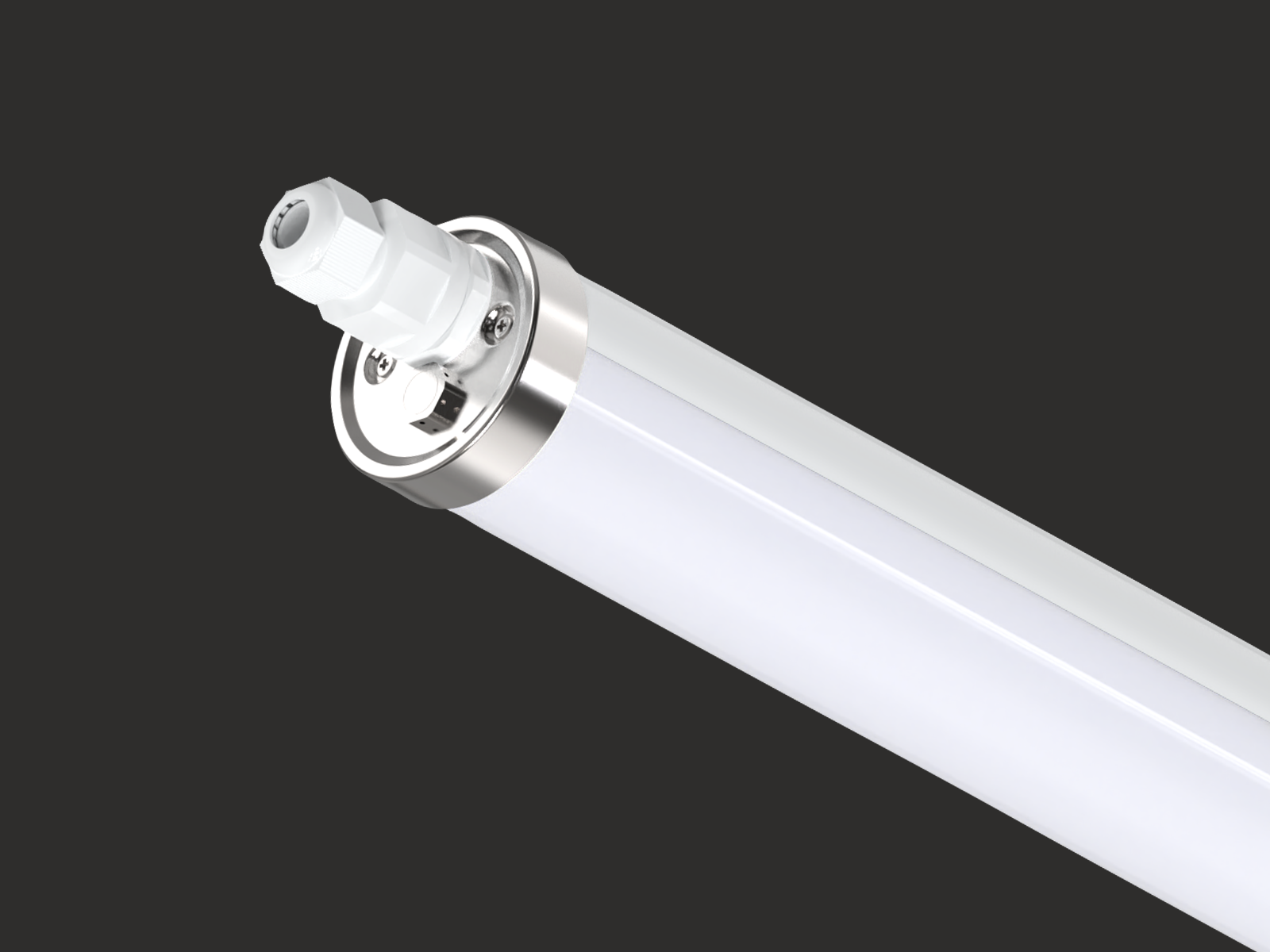 TUBULAR LED-Industrieleuchte von SLVtec® mit robustem Gehäuse und diffusem Lichtaustritt