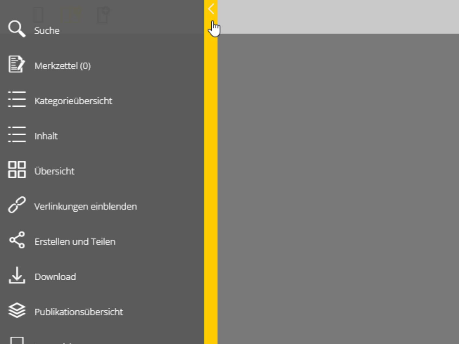 So schließen Sie die Navigation
