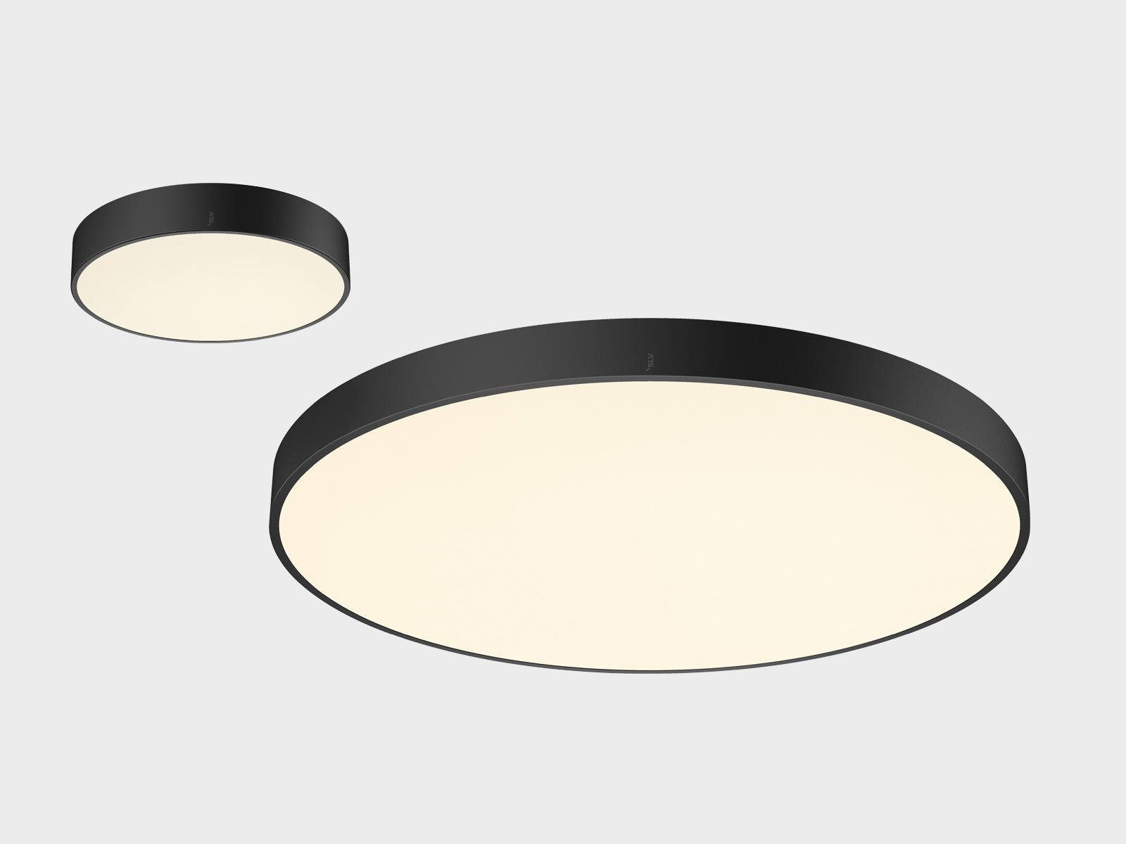 Lámparas de techo redondas MEDO® PRO de SLV en color negro con una amplia distribución de la luz