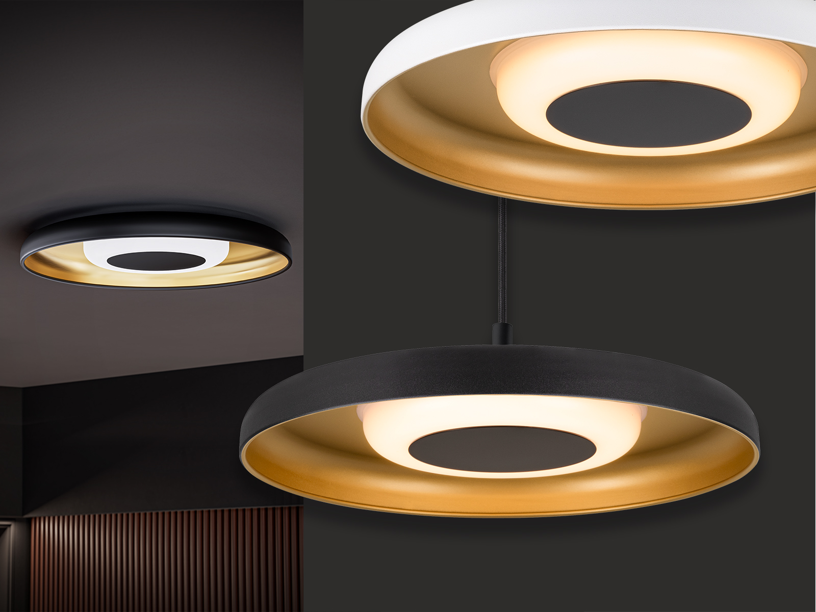 Lámparas colgantes MOTUNA de SLV en diversos diseños y un espacio habitable moderno con iluminación decorativa