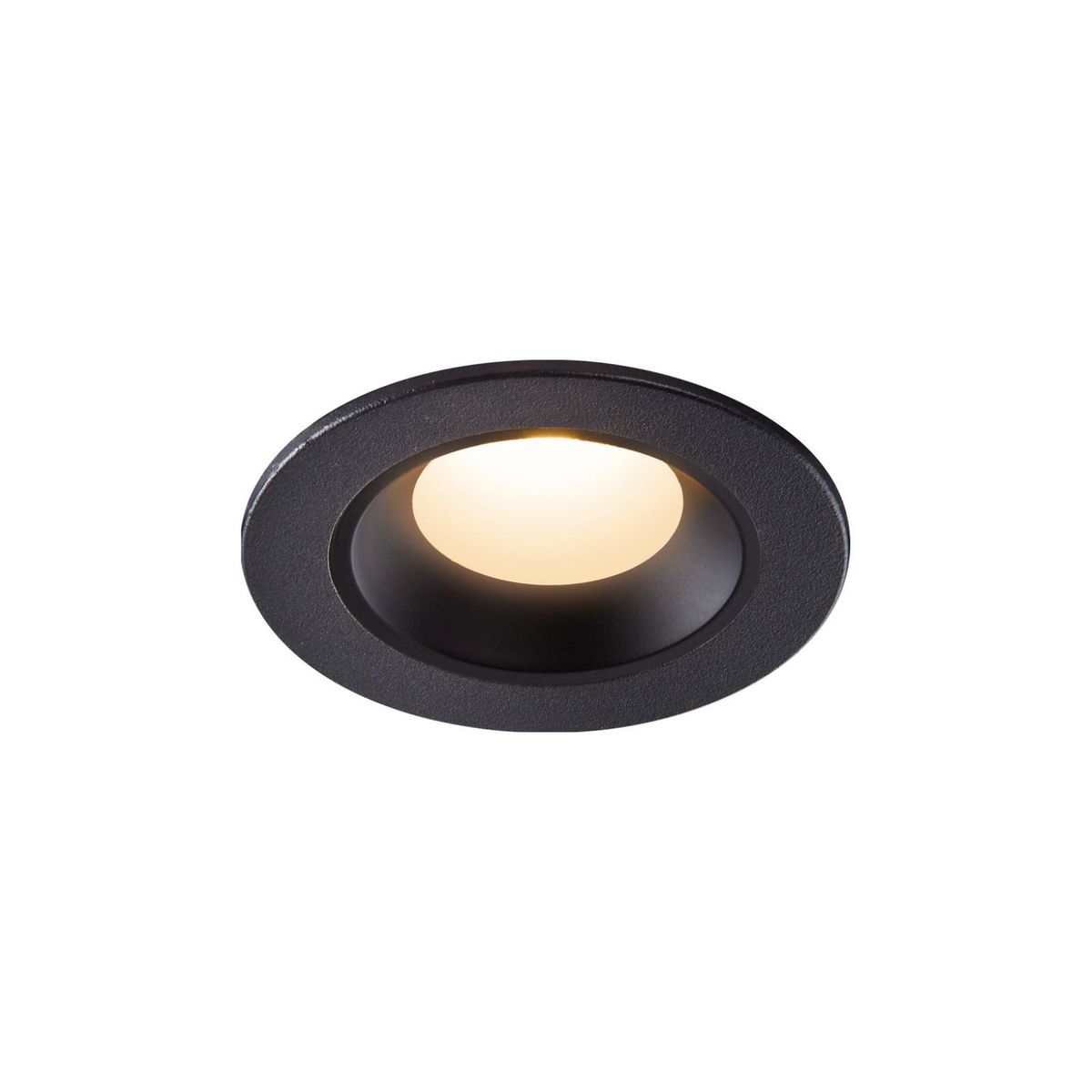 Ein NUMINOS® Downlight in Schwarz auf weißem Hintergrund.