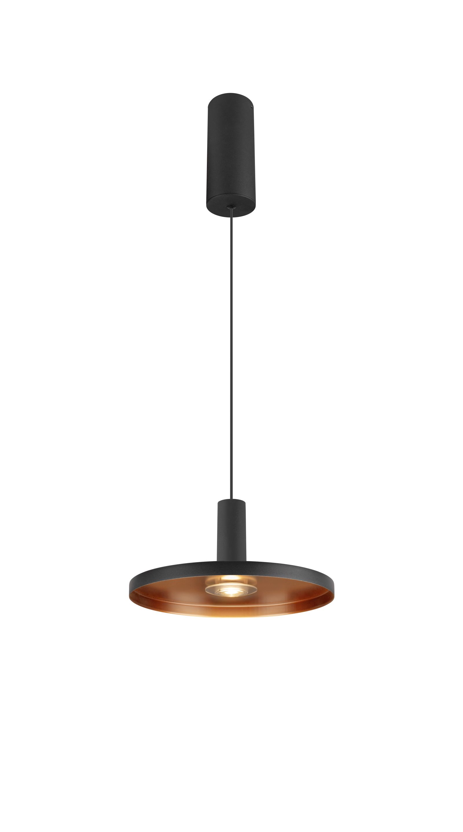 LALU® PLATE 15 in Schwarz/Bronze auf grauem Hintergrund