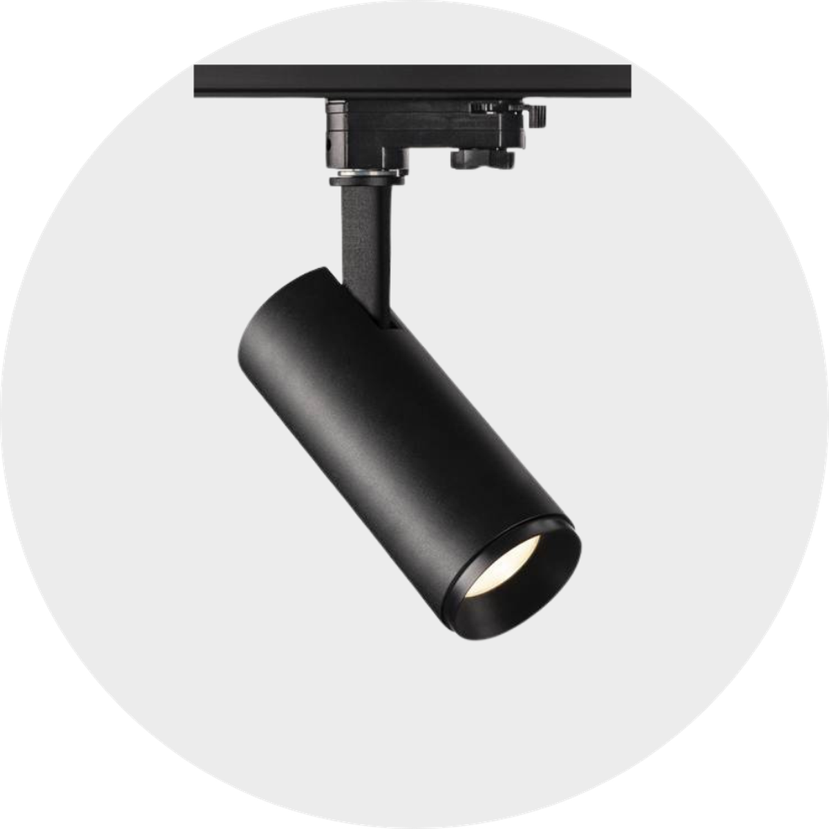 NUMINOS® Spotlight in Schwarz auf grauem Hintergrund