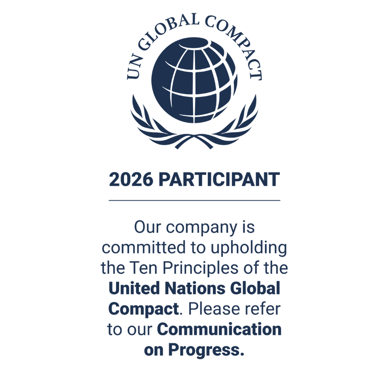 Logo "We support UN Global Pact"