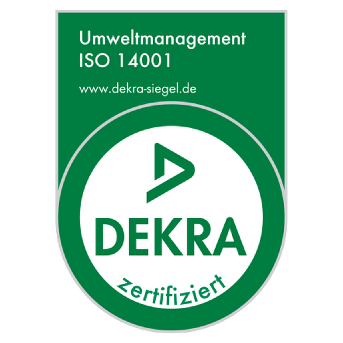 Logo DEKRA Umweltmanagementsystem nach ISO 14001