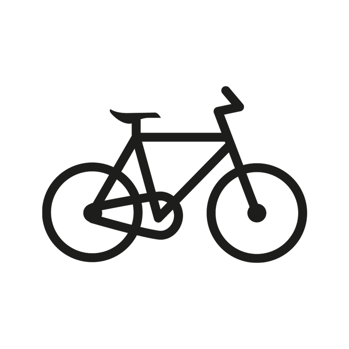 Umriss eines Fahrrads in Schwarz
