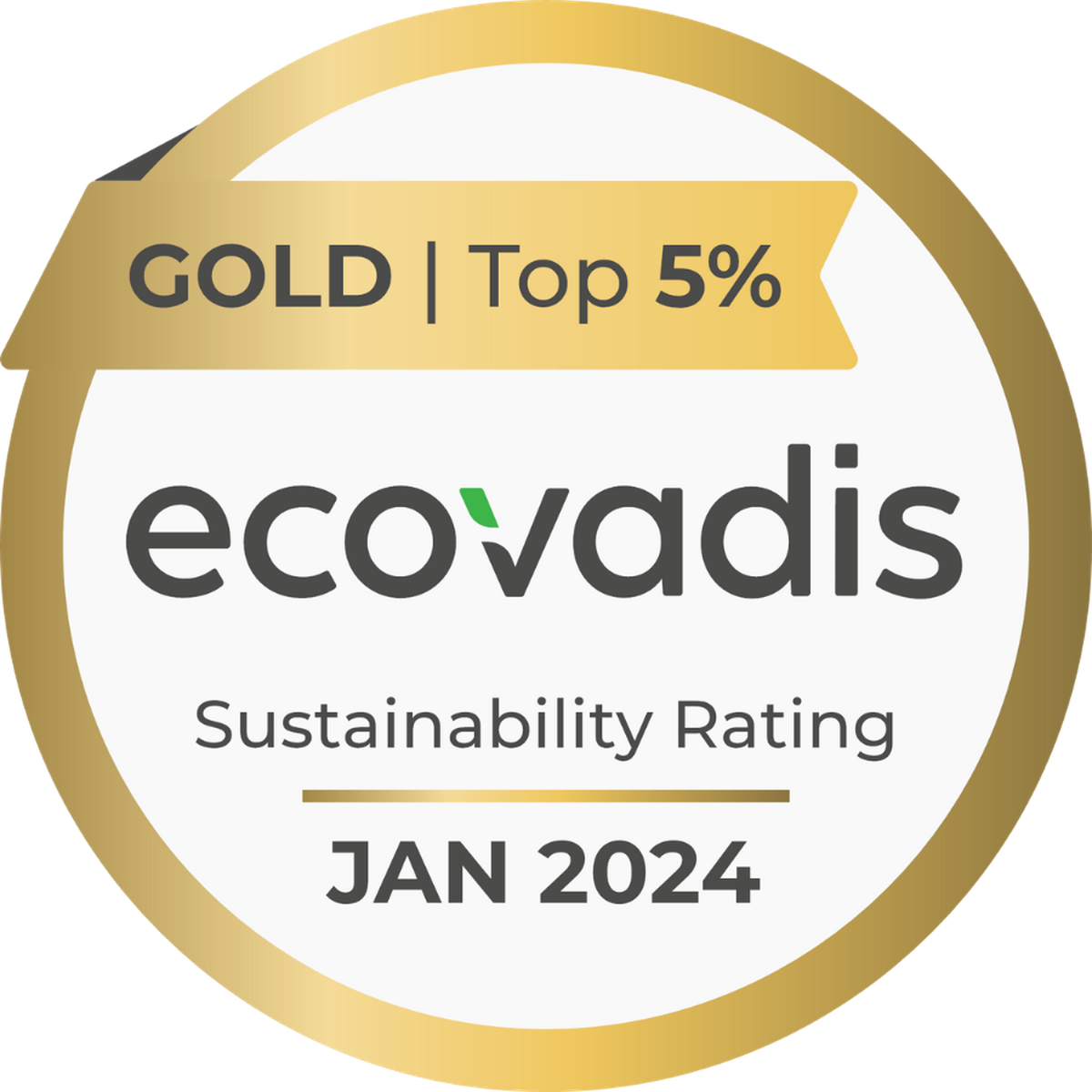 Logo EcoVadis Gold 2024 für die SLV Lighting Group
