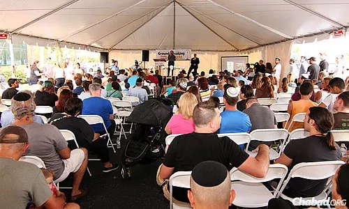 More than 300 people from the community came to usher in a new Chabad facility to be built off Orlando’s famous International Drive.