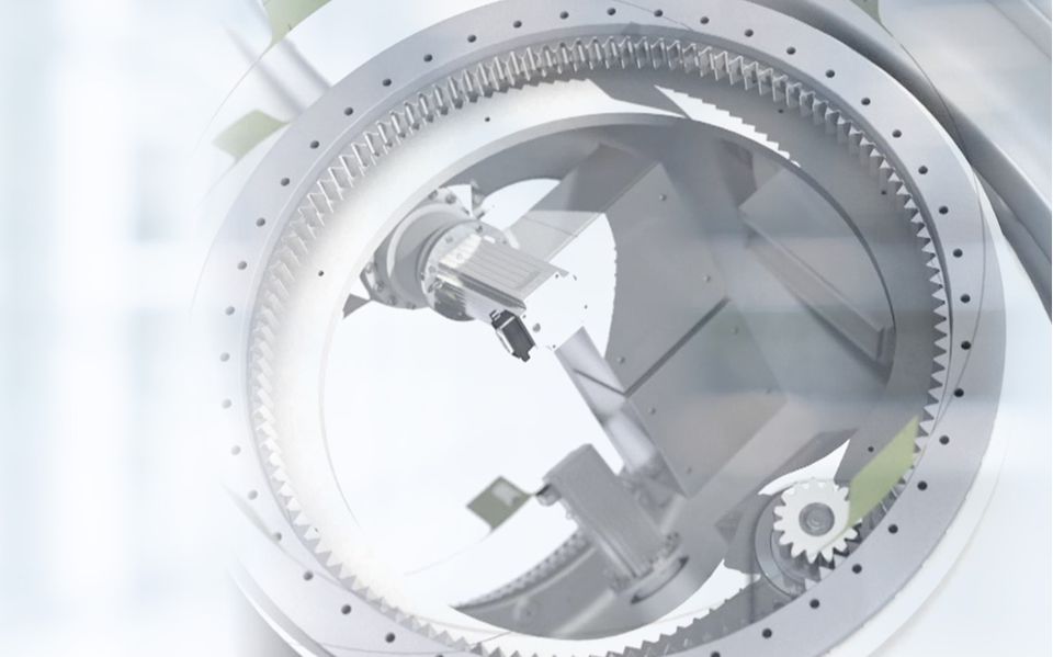 Illustration of a hub from inside a wind turbine