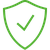 Shield with a check mark symbolising safety, protection and standards-compliant charging infrastructure.
