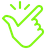 Green finger-snap icon – representing ease of use, speed, and intuitive solutions.