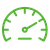 Tachometer icon symbolizing speed and scalability"