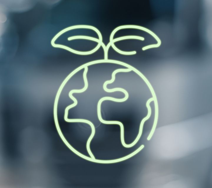 Symbol einer Erde mit Blättern