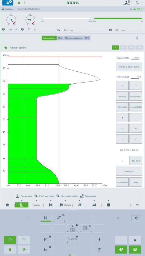 Screenshot of KePlast Parison Control mask