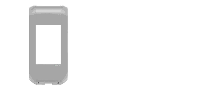 Zu sehen ist eine Wallbox mit grauem Design-Cover.