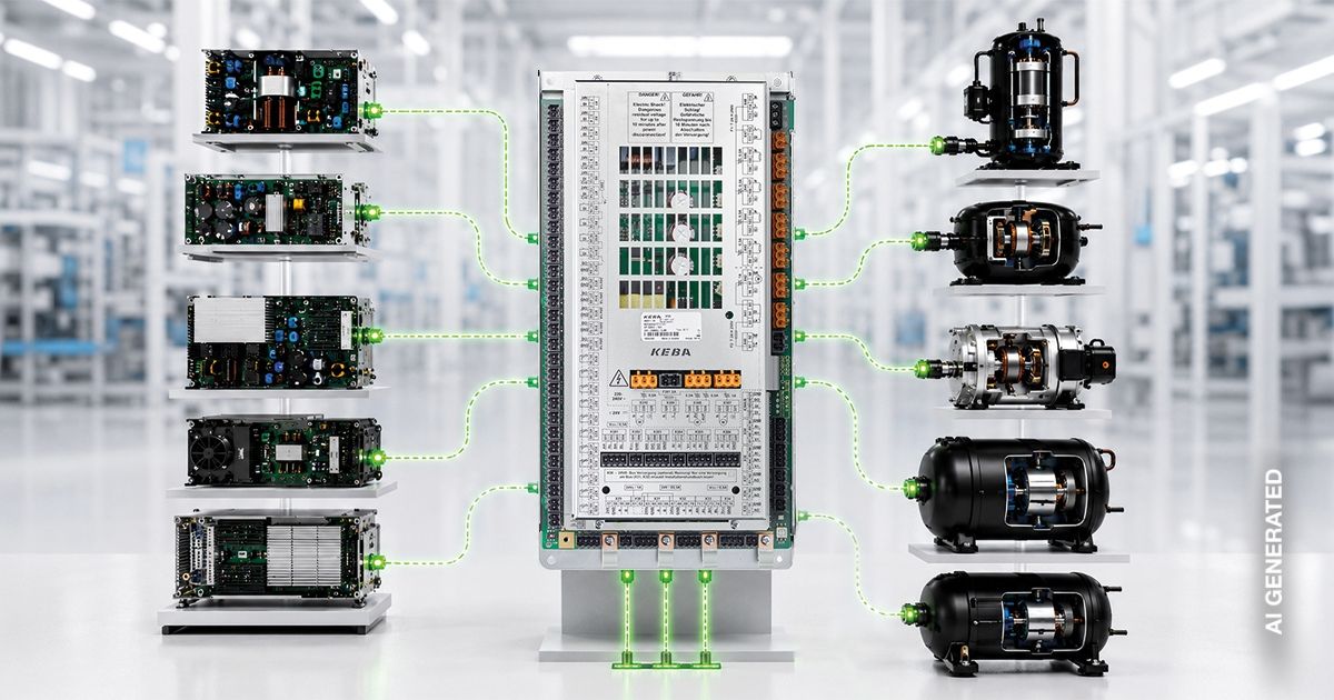 KEBA Wärmepumpensteuerung mit flexibler Anbindung verschiedener Inverter und Kompressoren.