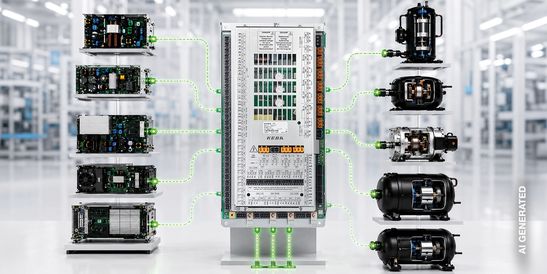 KEBA Wärmepumpensteuerung mit flexibler Anbindung verschiedener Inverter und Kompressoren.