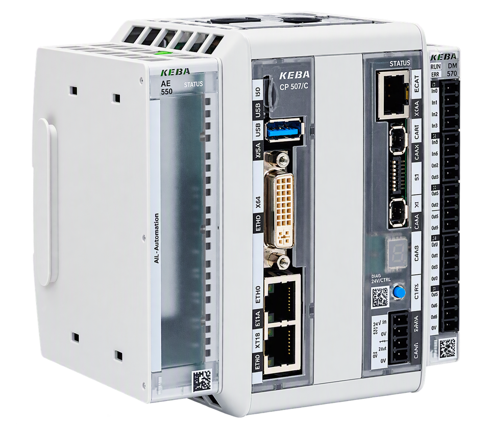 Close-up of a KEBA AE550 control module for KEMRO X applications