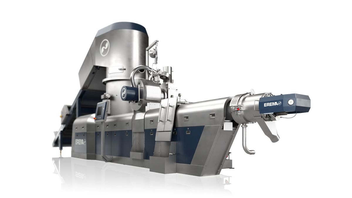 State-of-the-art EREMA recycling system featuring integrated KEBA control – depicting a fully automated solution for efficient plastics reprocessing and process monitoring.