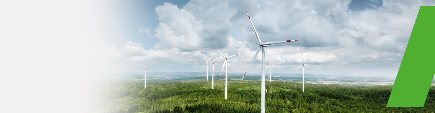 Photo showing landscape with wind turbines