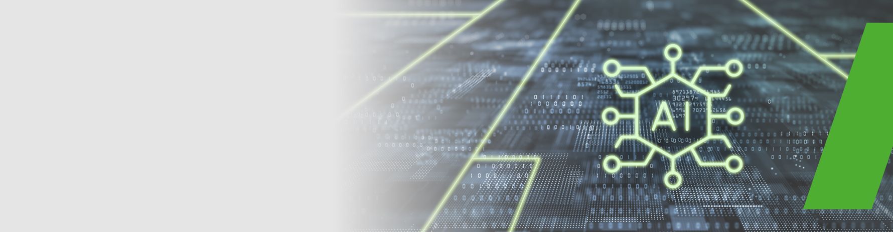 Digital network with AI symbol – representing artificial intelligence, technology, and innovation.