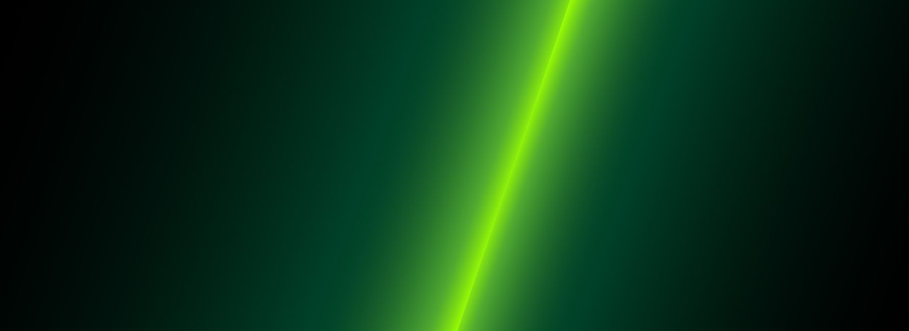 Dark abstract background with a diagonal green light beam and soft color gradients. No identifiable objects or people are shown.