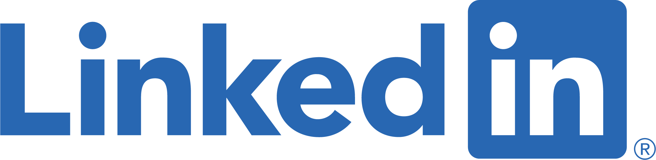 The blue LinkedIn logo on a white background.