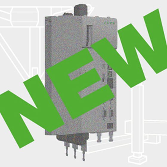 Industrial automation component marked as a new product, intended for use in machine and plant control systems.