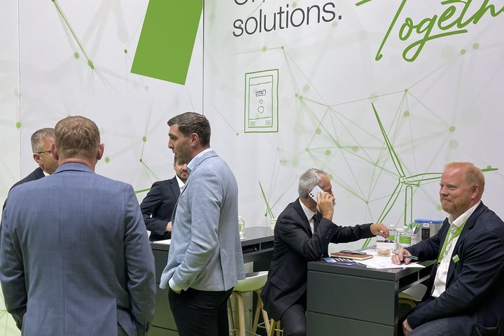 KEBA exhibition booth with automation components and the slogan “Automation to suit your taste.”