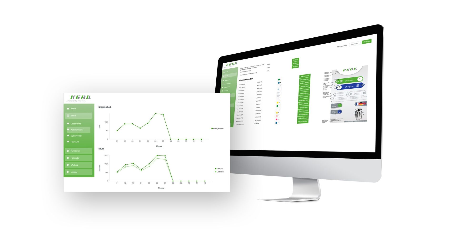 Screenshots vom KEBA Service Portal