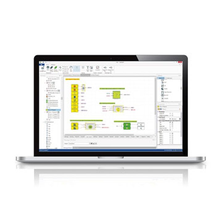 Laptop displays the KEBA software program KeStudioEdit