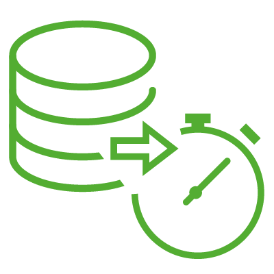 Icon Image of a data set and stopwatch
