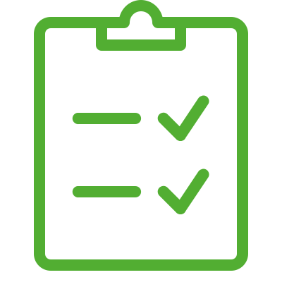 Icon showing a clipboard with checked-off to-do items