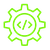 Icon representing software engineering and technical implementation.