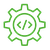 Icon representing software engineering and technical implementation.