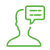 Symbol einer Person mit Sprechblase