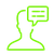 Symbol einer Person mit Sprechblase