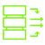 Icon representing structured software architecture and data flows