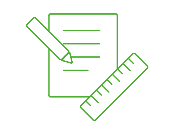 Darstellung einer Liste mit Stift und Lineal