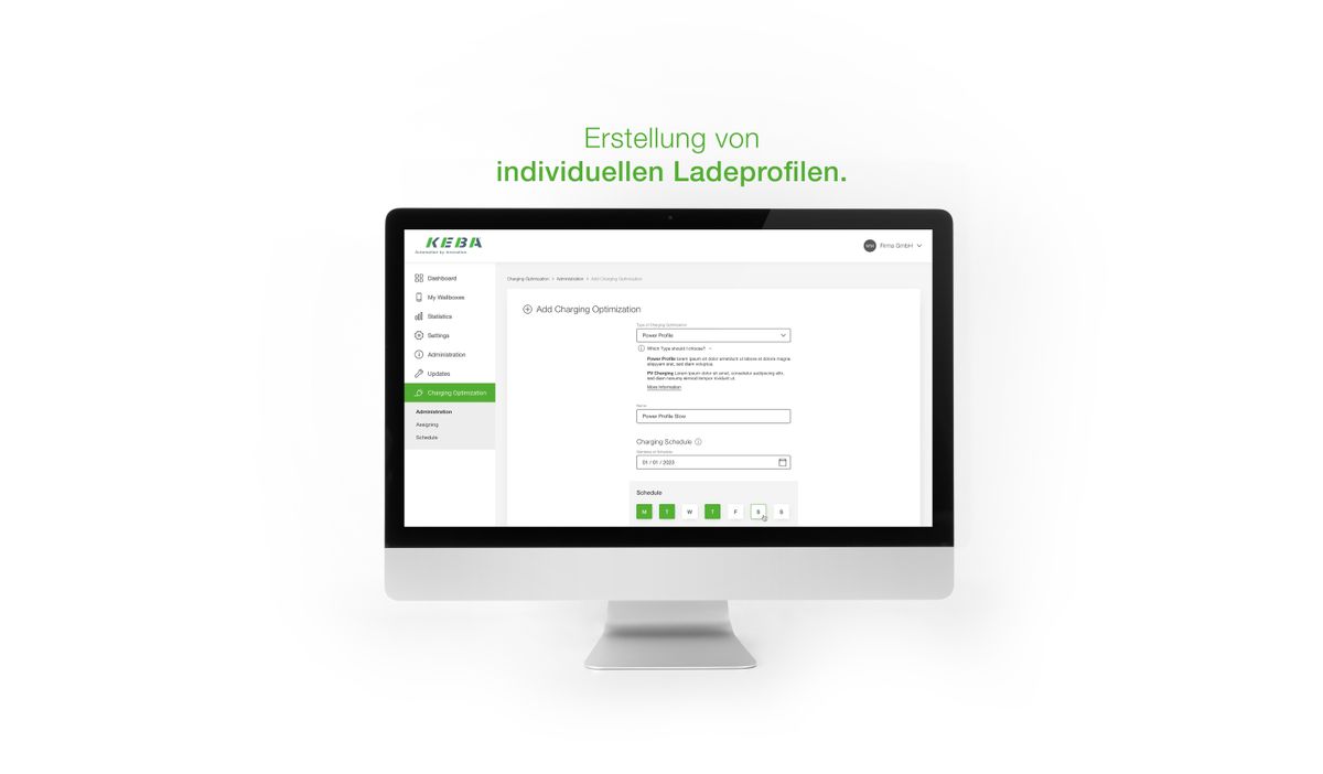 Erstellung von individuellen Ladeprofilen.