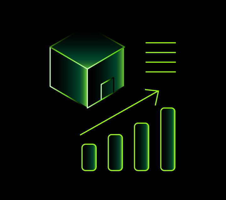 Icon of a package with a chart